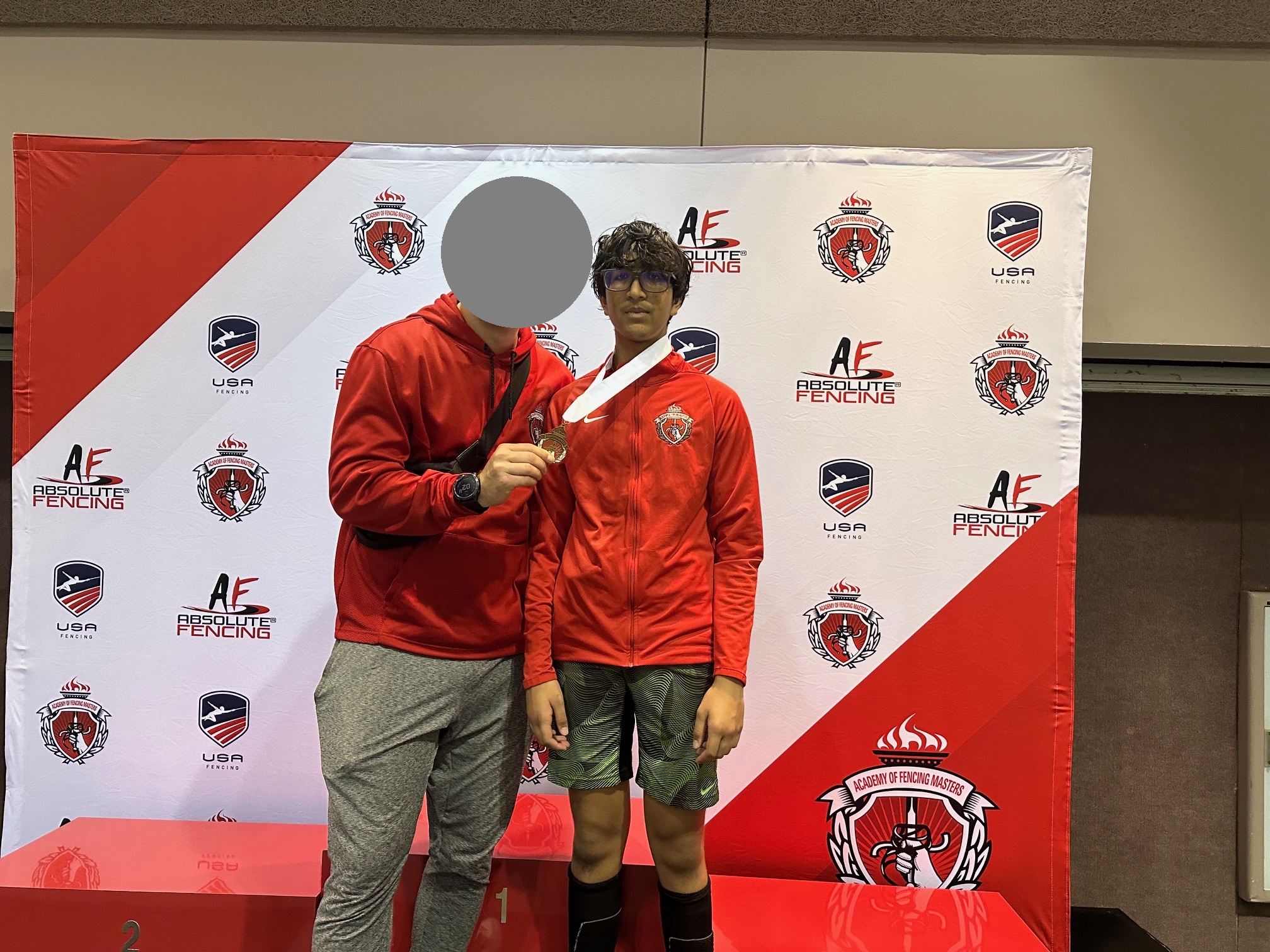 Podium recognition photo